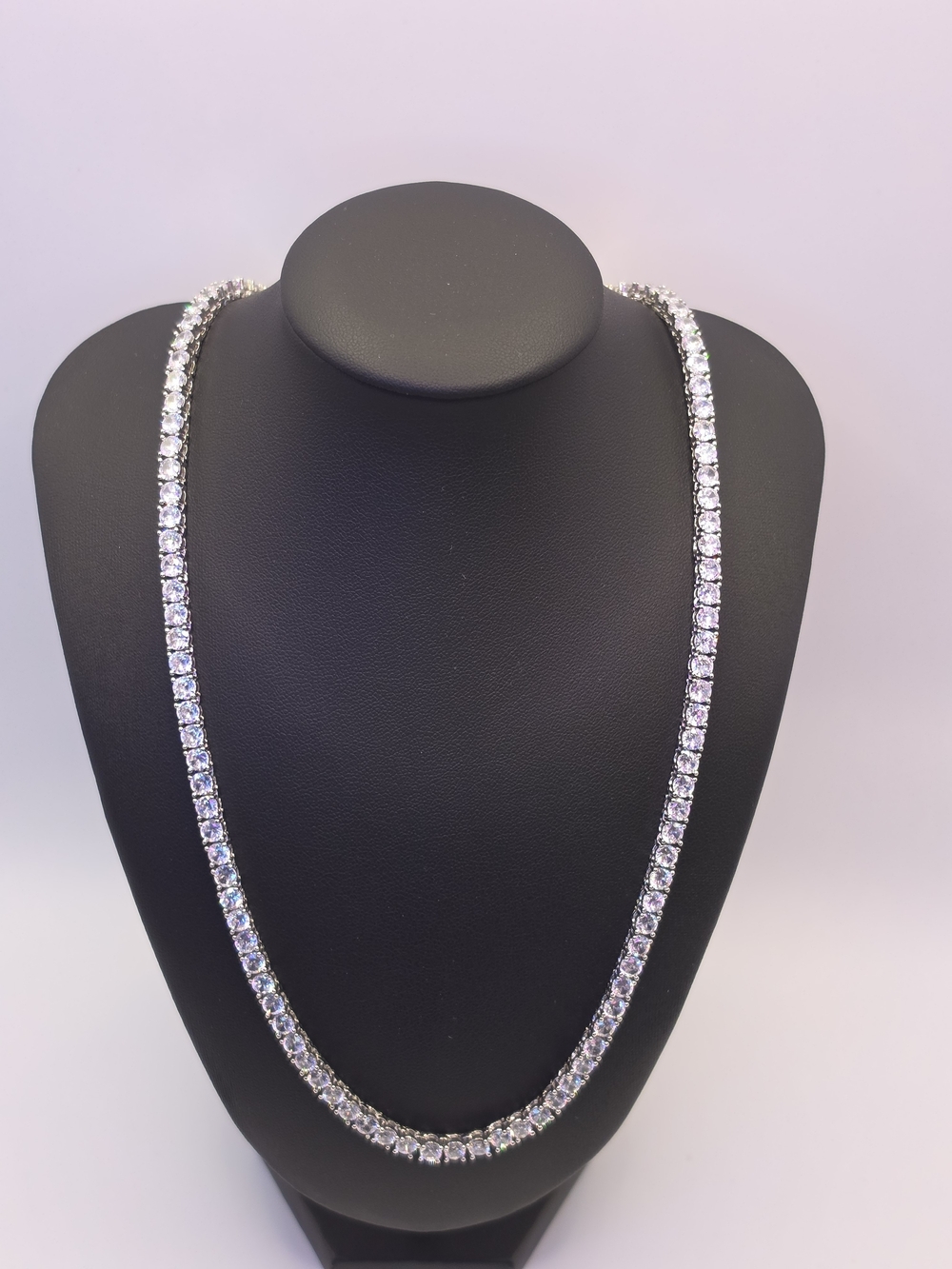 White Gold Filled  AAA CZ Tennis  Necklace 20 Inches